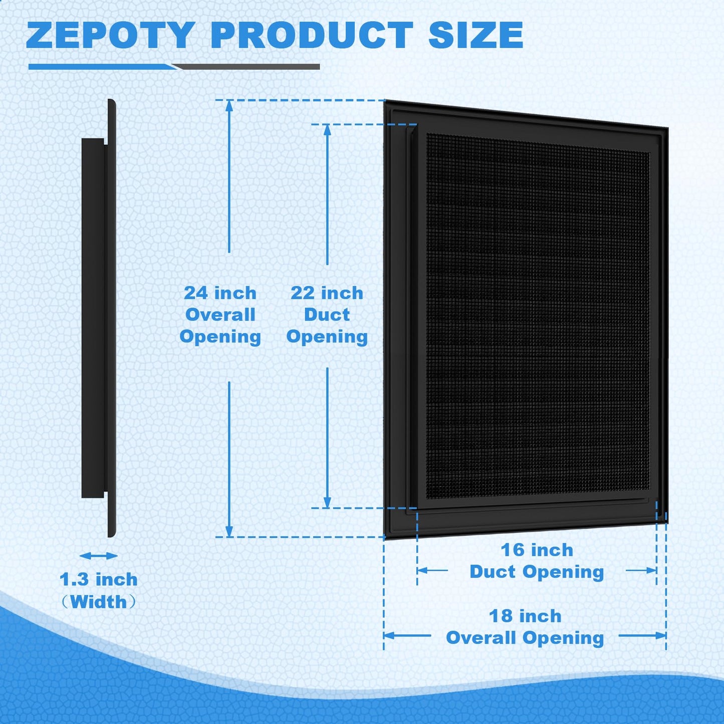 Zepoty 18" x 24" Gable Vent - Premium Aluminum, Sturdy & Stylish Shed Vents with Screen, Effectively Removing Heat- Ideal for Ventilation in Houses [Vent Opening: 16" x 22"]