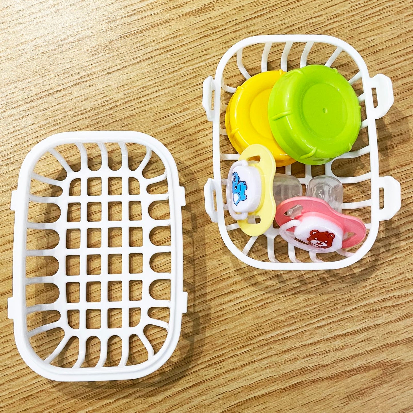HOZETOKE Dishwasher Basket, 2-Pack Dishwasher Basket for Baby Bottle Parts, Basket for Small Tools Cleaning, White