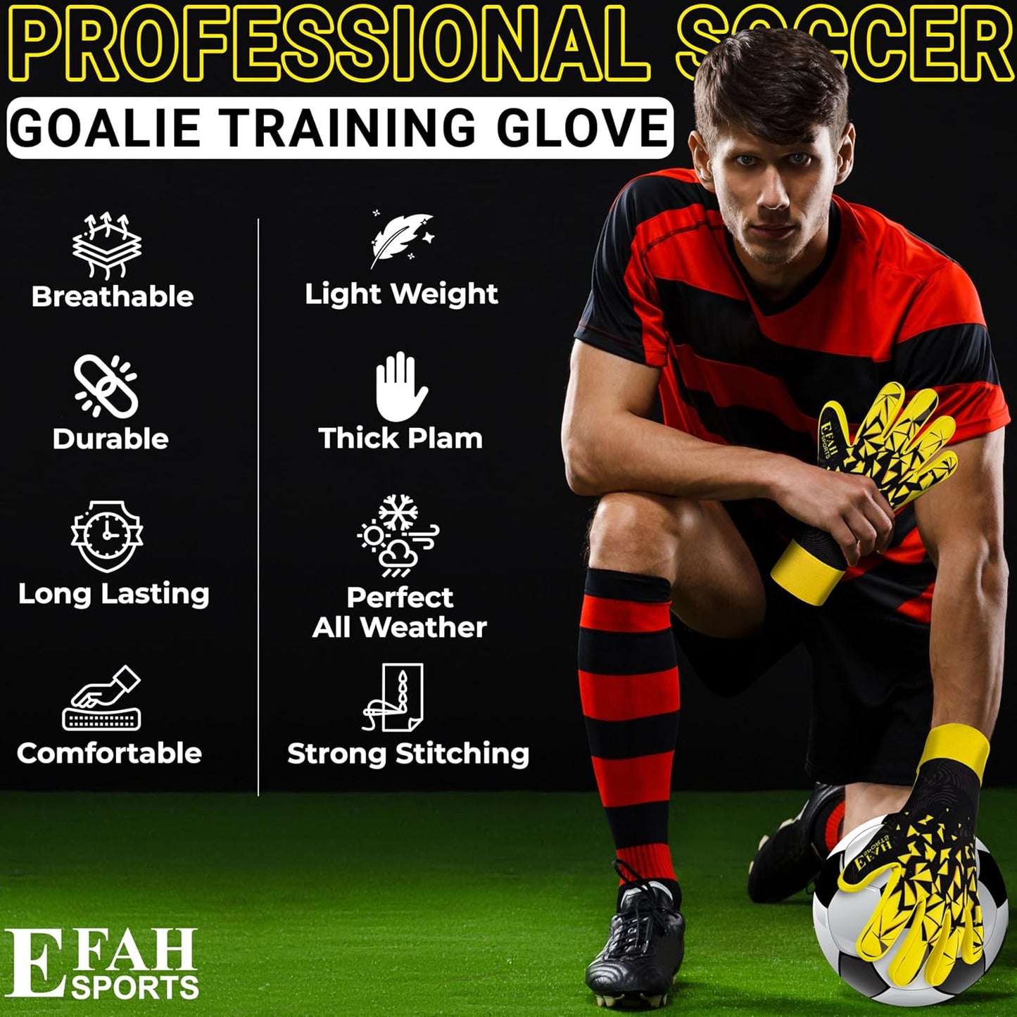 Regine Soccer Goalkeeper Gloves - Professional Grip & Protection for Kids and Adults | Youth Sizes Available