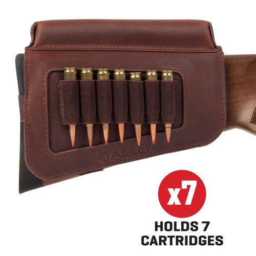 Allen Company Westcliff Leather Buttstock Cartridge Carrier with Cheek Piece, Brown