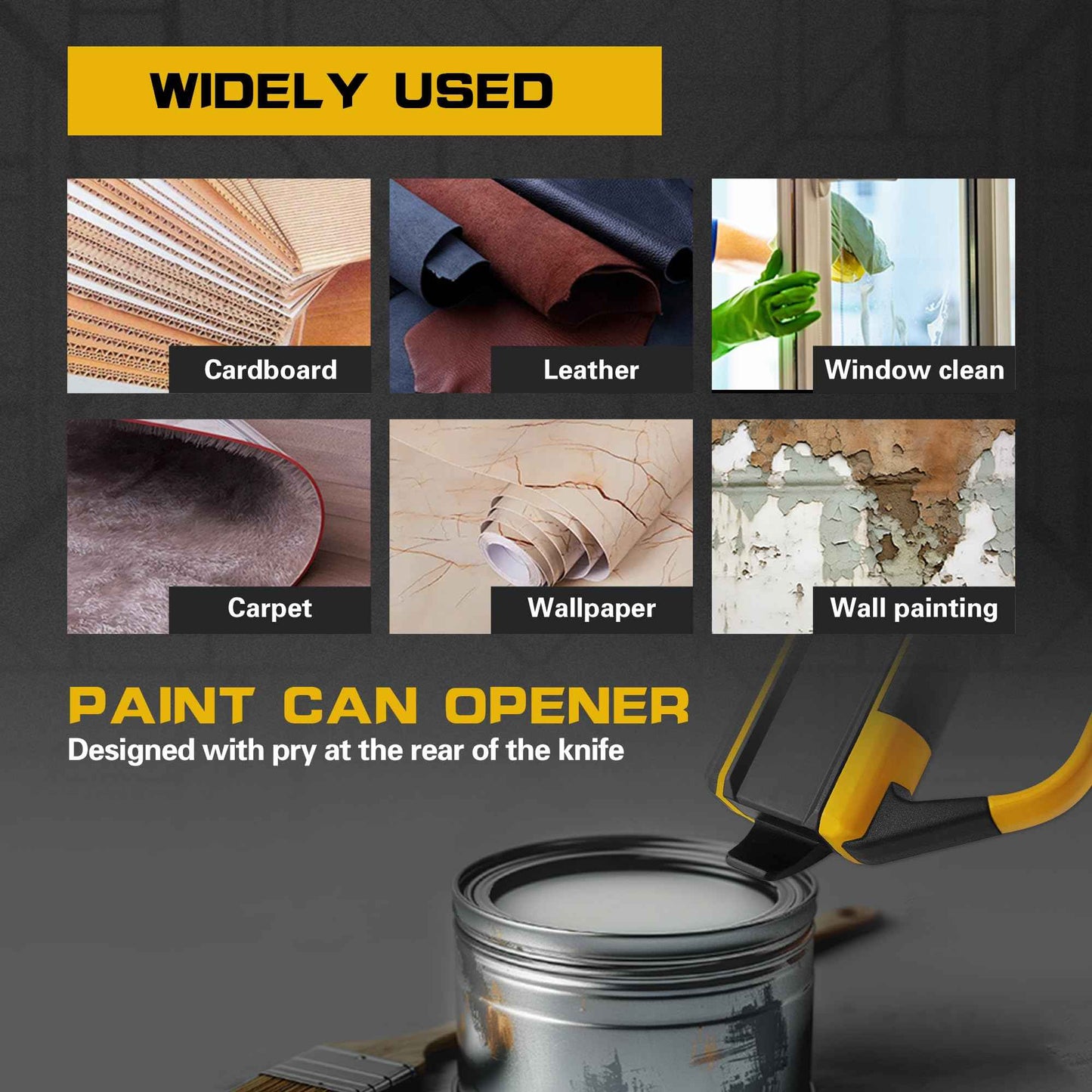 XW Aluminum Alloy Scraper Utility Knife, 2-in-1 Cutter with 10 Extra SK5 Replacement Blades Refill