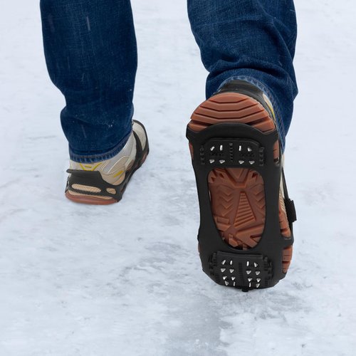Crampons, Ice Cleats for Shoes and Boots Anti-Slip Snow Traction Cleats Walking on Snow and Ice Slip-on Stretch Footwear for Winter Walking Hiking Fishing XL