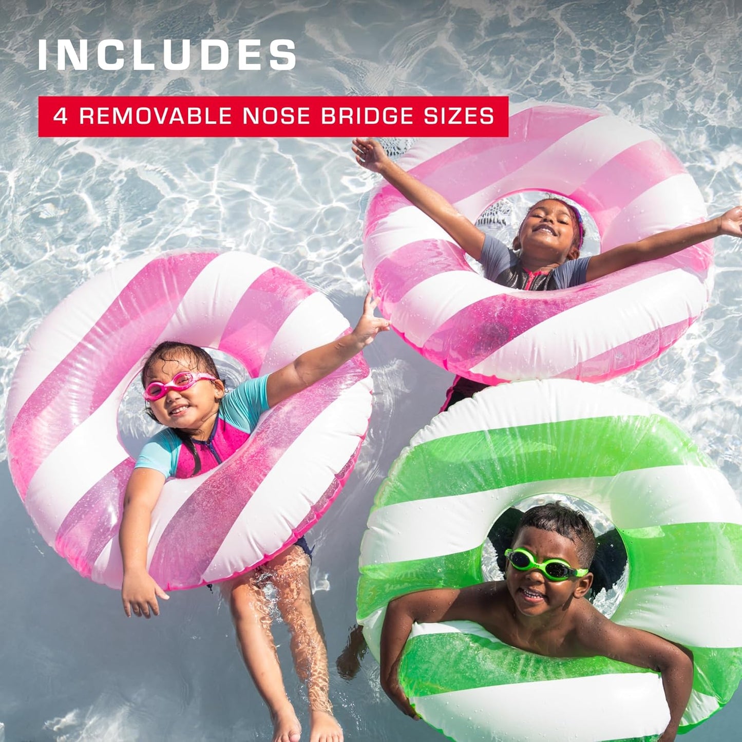 TYR Swimple Swim Goggles for Kids - Colorful Tie-Dye Design for Fun Pool Adventures