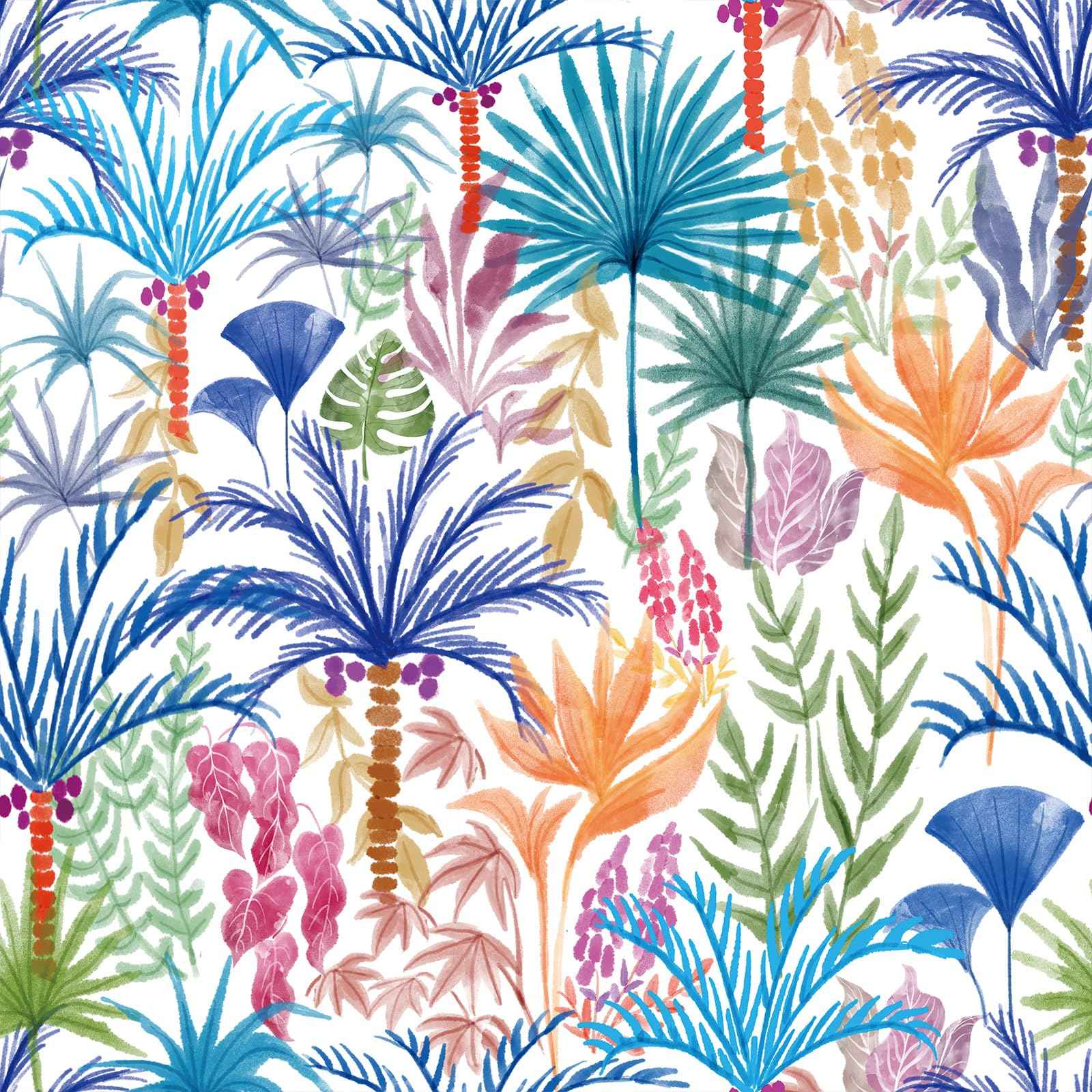 practicalWs Boho Peel and Stick Wallpaper Floral Decorative Wallpaper Beach Tropical Coconut Tree Self Adhesive Wall Paper Vinyl Wrap Roll 17.7" x 118.1"