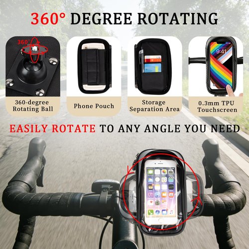 PSLER Bike Frame Bag Waterproof - Bike Top Tube Bag, Mountain Biking Accessories & Bicycle Pouch, Bicycle Top Tube Bag Accessories for Phones 4.5" to 6.4", Fits 22.2-30mm Tubes, Small