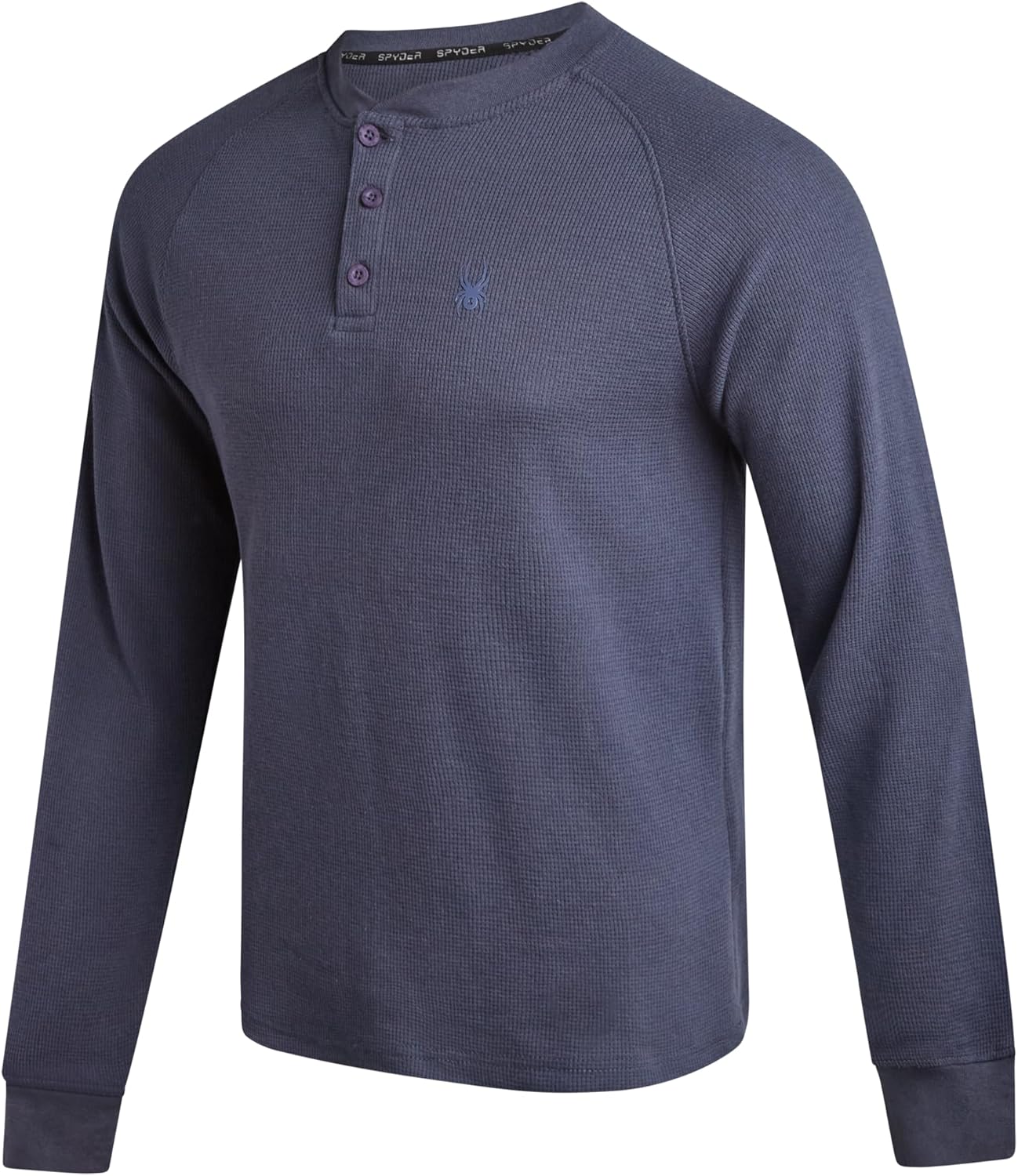 Spyder Mens Henley Shirts - Soft Cotton Blend Waffle Knit | Moisture-Wicking Quick-Dry Long Sleeve