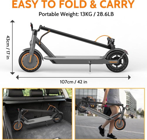 Aovowheel Electric Scooter - High-Speed Folding E-Scooter with Long Range & Solid Tires | 250W-500W Motor