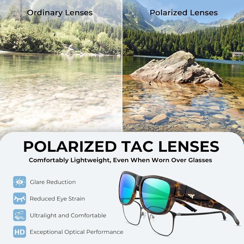 KastKing Chariton Fit-Over Polarized Sunglasses - Ideal for Driving, Fishing & Cycling | Unisex Design