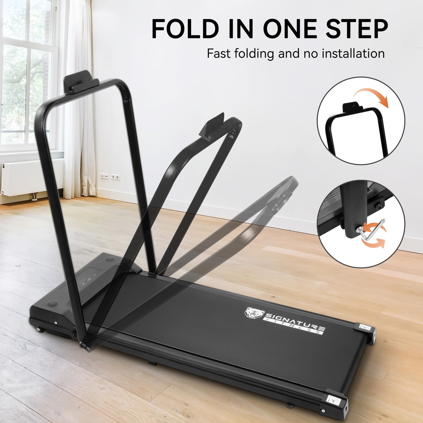 Treadmill Under Desk Walking pad with Incline, Walking Treadmill with Handle bar, Treadmills for Home Small with Remote Control, Pre-Assembled,Black