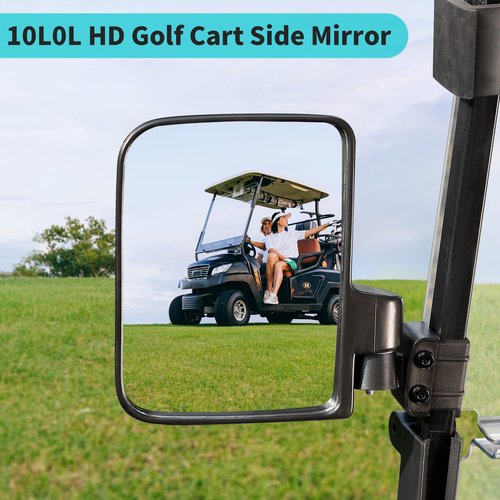 10L0L Golf Cart Mirror Sets -No Drilling Side Mirrors,Wide Angle Rear View Mirror Adjustable HD Glass Universal for Yamaha Club Car EZGO