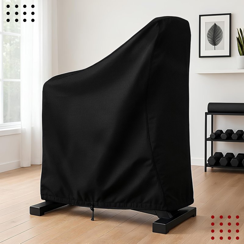 Exercise Bike Cover, Waterproof Stationary Bike Cover for Indoor & Outdoor, Fitness Bicycle Cover with Drawstring, UV Protection, Storage Bag Included, 56x49x23 In, Black