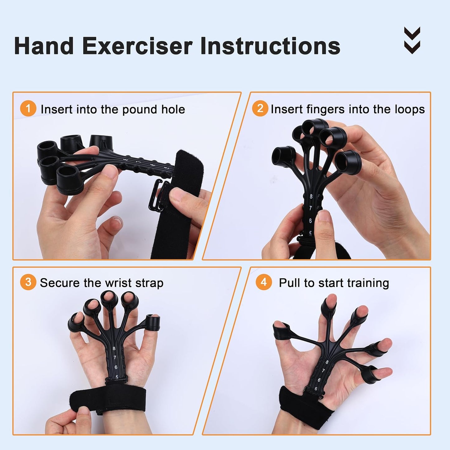 Skiennix Grip Strength Trainer Kit - 5PCS Hand Gripper & Forearm Exerciser Set for Strength & Stress Relief