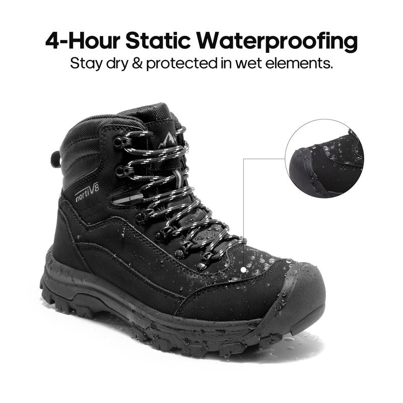 NORTIV 8 Women's Hiking Boots Waterproof Trekking Camping Trail Backpacking Boots for Outdoor,Size 8.5,Black,SNHB243W
