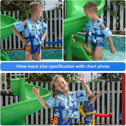 DOOHALO Toddler Swim Vest | Kids Swimming Training Aid for Ages 1-8 | Fits 20-46 lbs