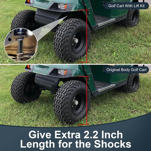 Golf Cart Shock Extension Rod fit EZGO TXT Club Car with Lifts Kit or Modifications to Raise the Body, M10*1.25 Thread Size M10, Slope 1.25mm Shocks OEM 70928-G01, 76418-G01, 70630-G01 Black