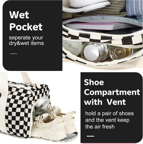 BLUBOON Duffle Bag - Cute Gym Bag for Girls with Shoe Compartment & Waterproof Design | Perfect for Travel