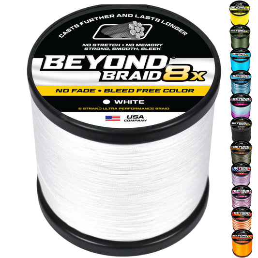 Beyond Braid Braided Fishing Line - White 8X - No Fade/300Yards/60lb