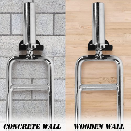 Luwint Set of 2 Single Olympic Barbell Hanger, Vertical Gym Bar Storage Holder Wall Rack