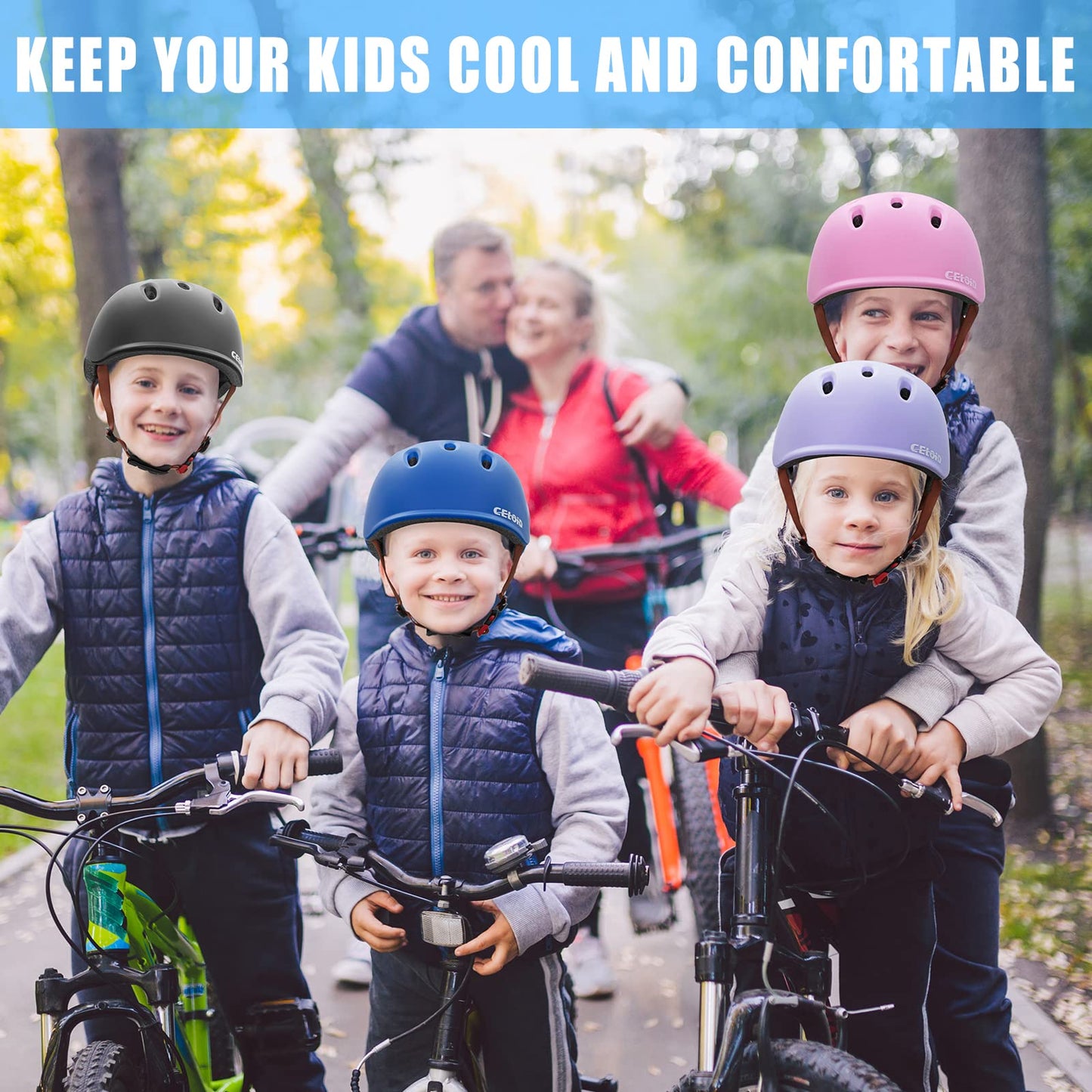 CELOID Kids Helmet,Baby Bike Helmets for Ages 8-10-16 Years Boys Girls,Adjustable Multi-Sport Cycling Skateboard Roller Skat Scooter Rollerblade Balance Skateboarding Helmet,SkyBlue