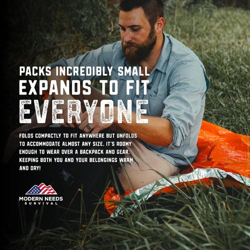 **MODERN NEEDS Emergency Sleeping Bag - Thermal Bivy Sack & Survival Blanket | Ideal for Outdoor Adventures**
