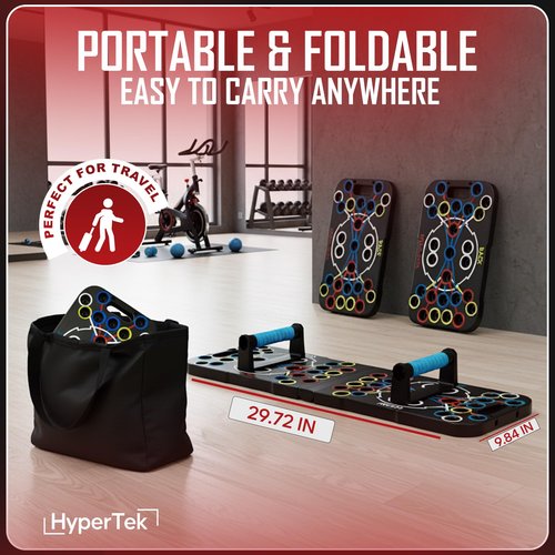 Hybertek 27 in 1 Pro Push Up Board | Multi Functional Foldable Push Up Stand for Strength Training, Fat Burning & Full Body Workout at Home | Muscle Training Push Up Bar Board for Men & Woman Fitness