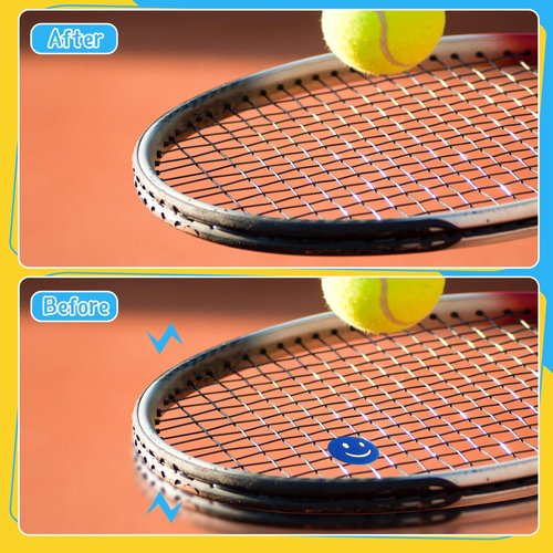 Chalyna 25 Pieces Tennis Racket Vibration Dampeners Silicone Cartoon Vibration Dampeners for Tennis Racket Racquetball (Cute)