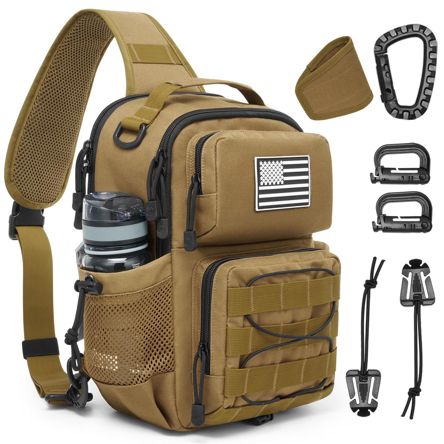G4Free Tactical Sling Bag for Men Women, EDC Concealed Carry Bag (Khaki)