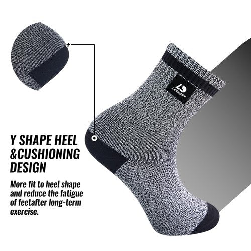 LEAKDRY Waterproof Socks,Breathable,Lightweight,Ankle Socks,Hiking,Running,Fishing,Unisex (US, Alpha, Large, Regular, Regular, Grey/Black)