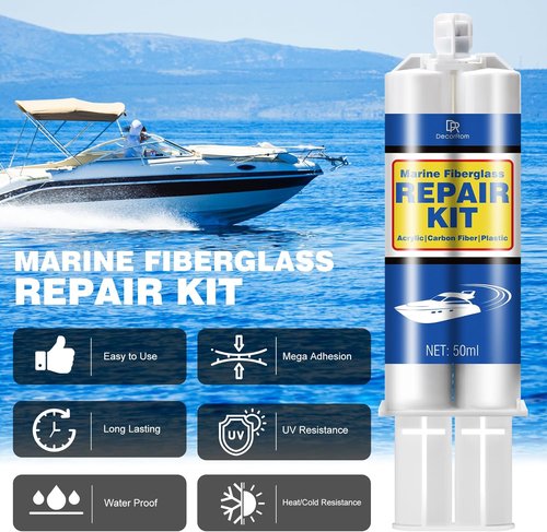 Marine Fiberglass Repair Kit - 3.4oz Gel Coat Epoxy for Quick Fixes on Boats, Acrylic & Porcelain