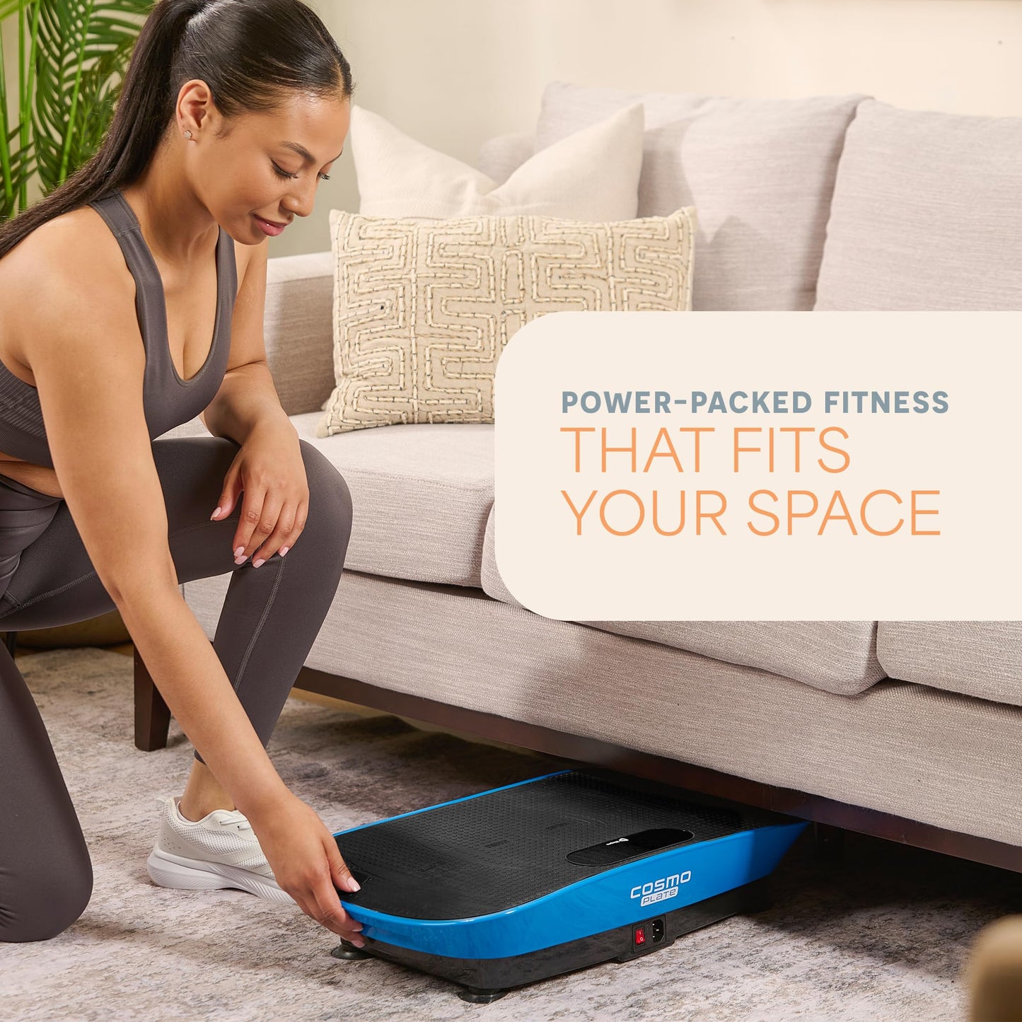 Lifepro CosmoPlate Vibration Plate Exercise Machine — Body-Sensing Auto Mode, Bluetooth Speaker Oscillating Vibrating Platform with Yoga Band — Whole Body Vibration Plate for Lymphatic Drainage
