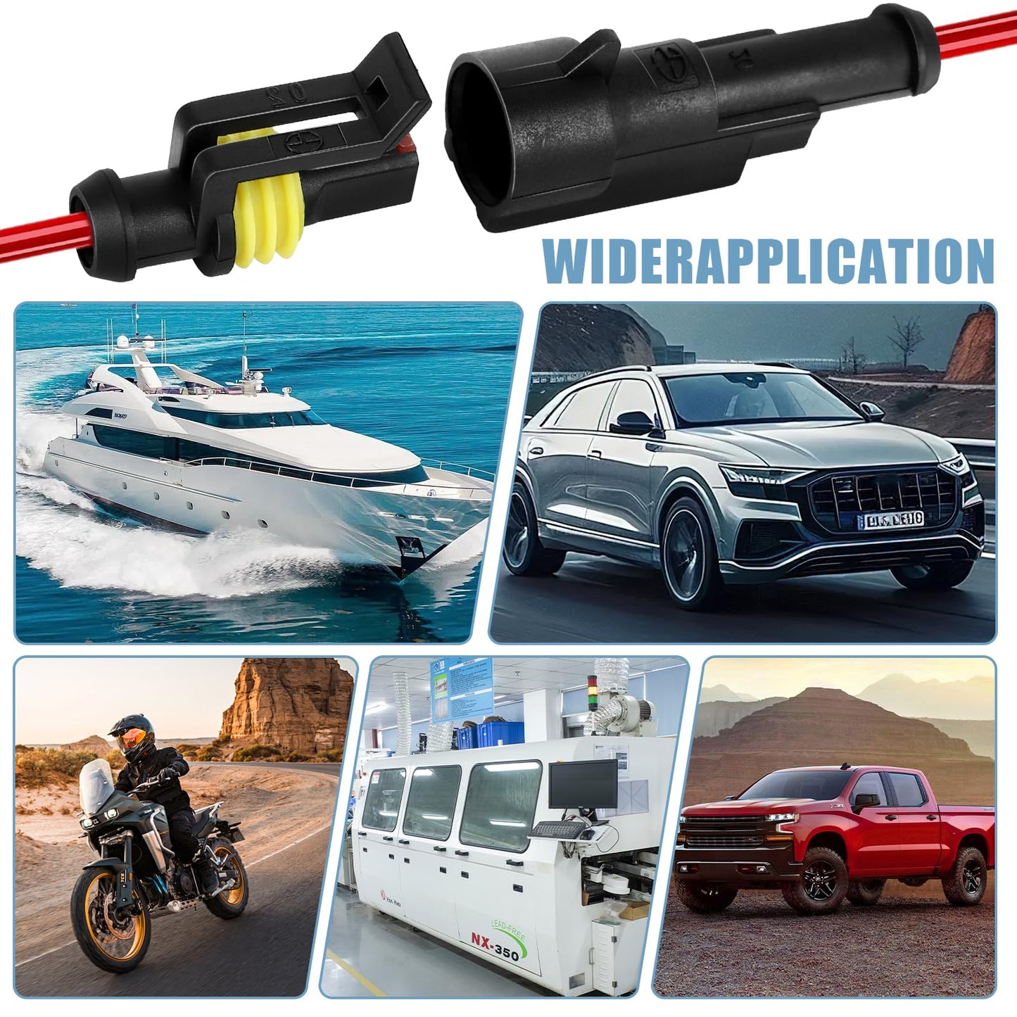 1 Pin Waterproof Wire Connector，18AWG 10cm Male and Female Wire Connector Suitable for Car, Truck, Boat, and Various Applications (5 Pack)