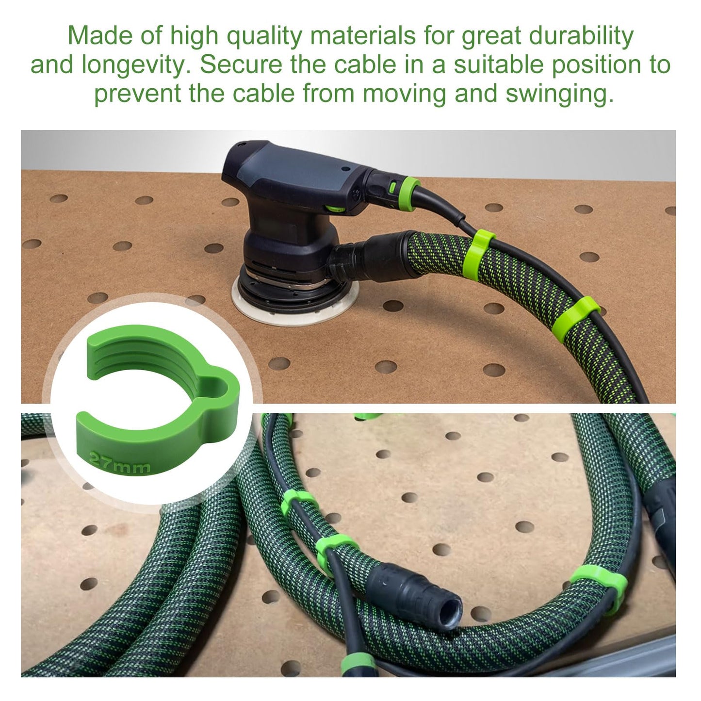 QQZ Coiled Hose Clips for Festool 27mm Hoses, for Festool Dust Extractor And Sander -10 Pcs