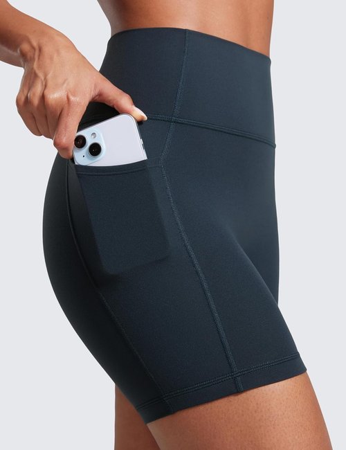 CRZ YOGA Biker Shorts - Secretsculpt Butterlift Design with Pockets | 5'' High Waist for Enhanced Comfort