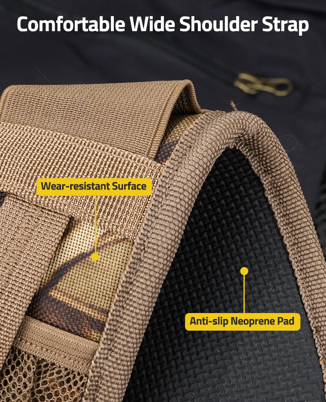 CVLIFE Two Point Sling with 4 Shell Holders and Quick-Grab Handle Shotgun Sling,Wide Shoulder Straps Rifle Sling with Thumb Loop Adjustable Length Khaki