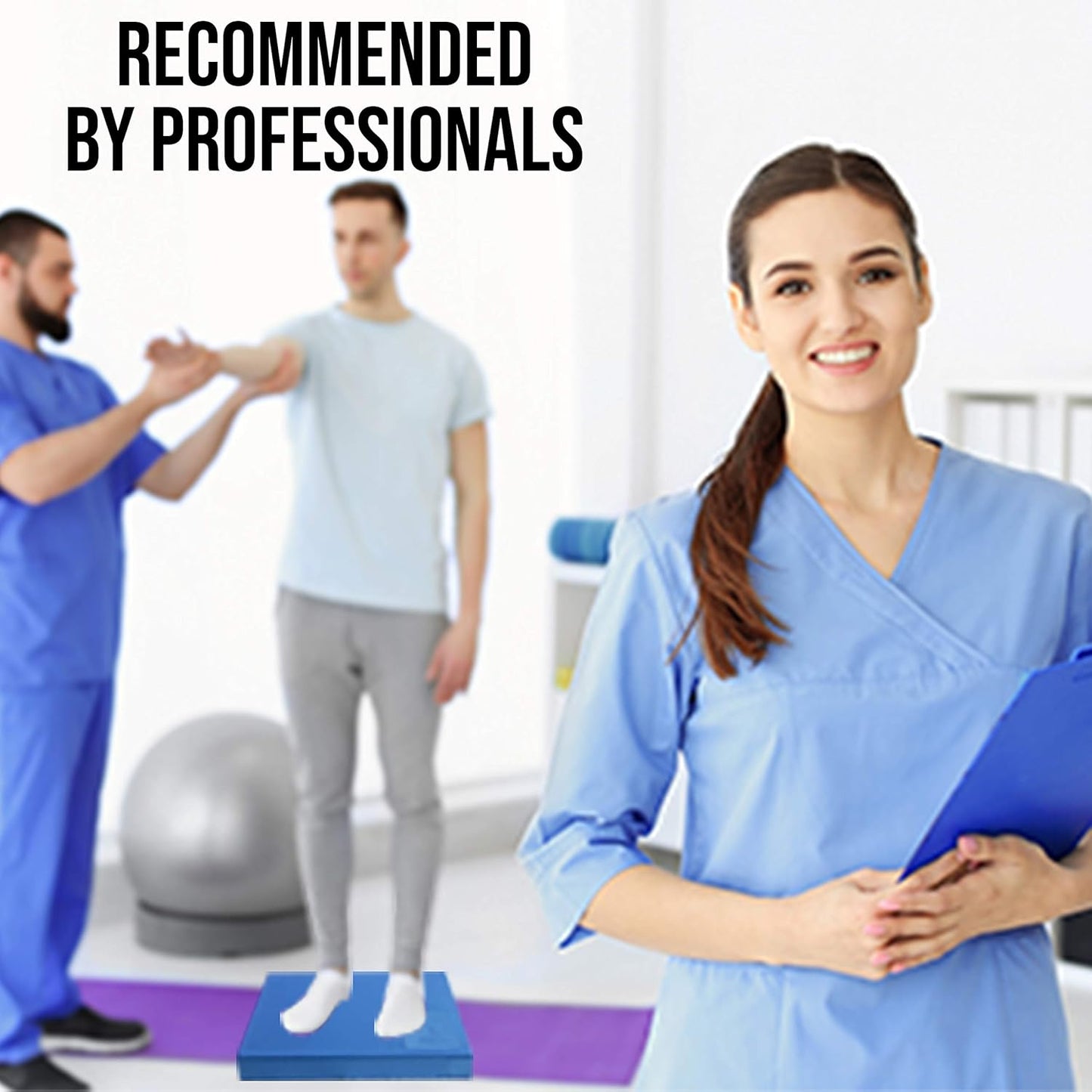 Pete's Choice Foam Balance Pad - XL Size with Free Stretching Strap & Guide | Ideal for Physical Therapy & Rehab