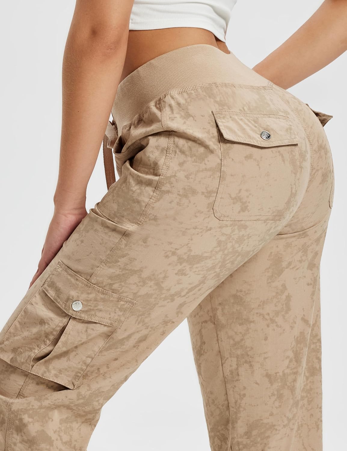 MoFiz Women's Capris - Lightweight Casual Pants with Pockets | Comfortable Baggy Cargo Design