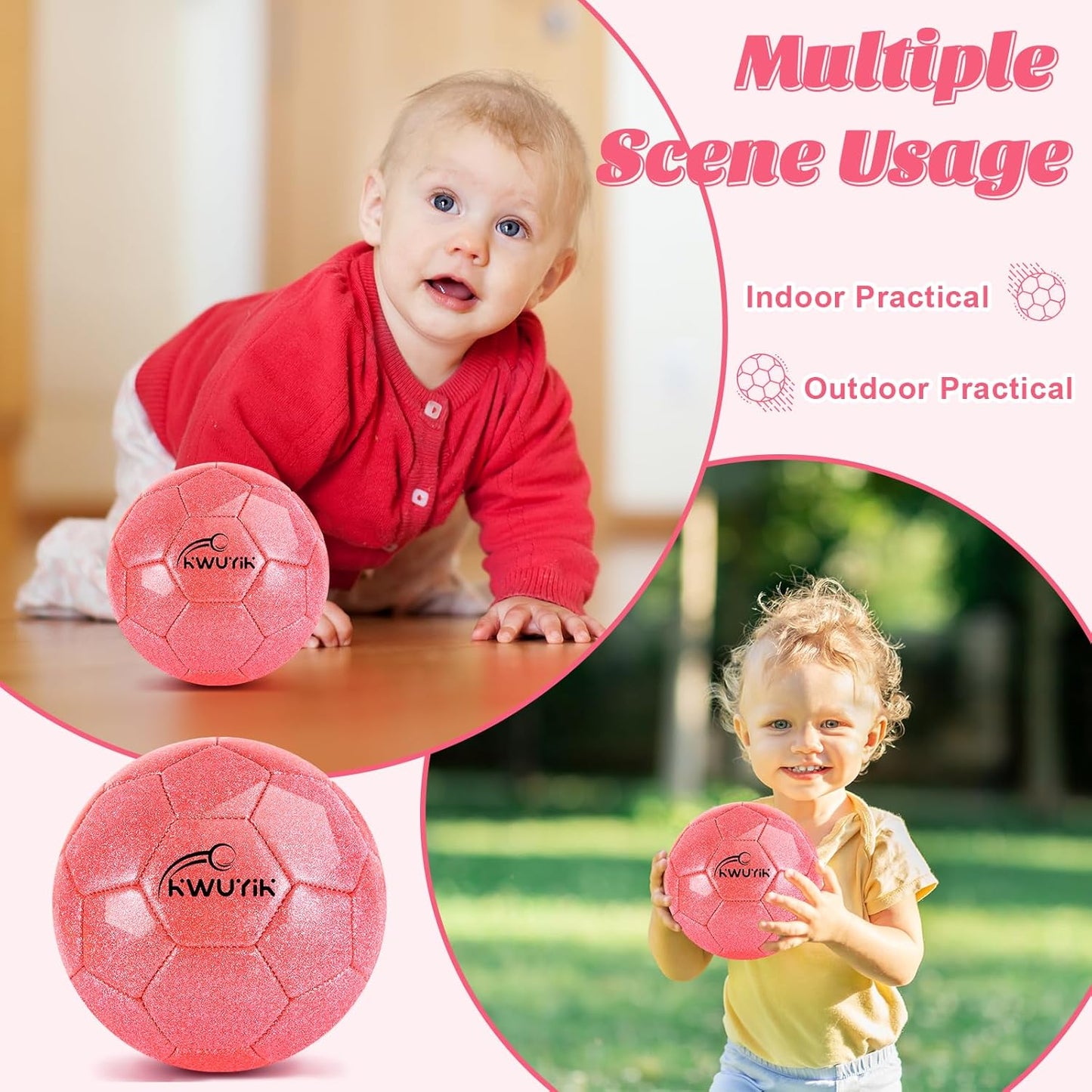 Skiennix Soccer Goals Set - 4Pcs with 2 Soccer Nets, 1 Toddler Ball & Pump - Indoor/Outdoor Fun for Kids