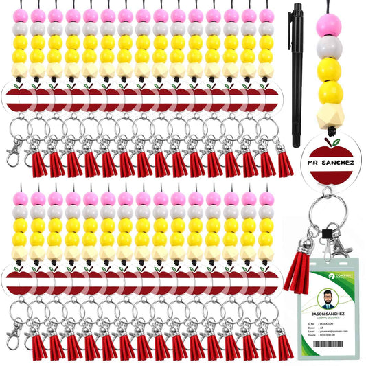 30 Pcs Teacher Appreciation Gifts Bulk Beaded Teacher Lanyards Bulk with ID Holder Marker Supplies for Thanksgiving Christmas