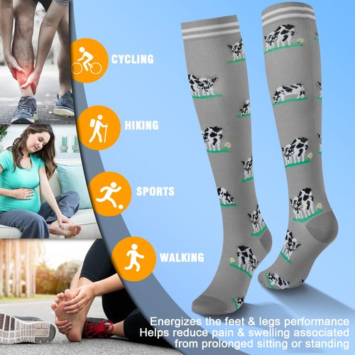 bropite Compression Socks for Women & Men Circulation-Support Knee High Socks 20-30 mmhg-Best for Running,Medical,Nurse,Travel