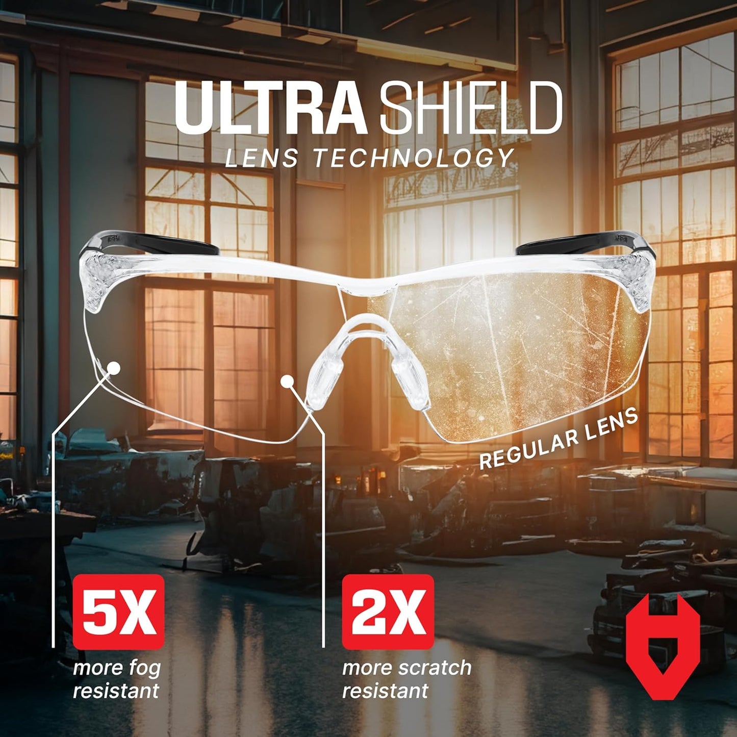 NoCry Shooting Glasses - Anti-Fog, Scratch Resistant Wraparound Lenses | ANSI Z87 Safety, Adjustable Fit