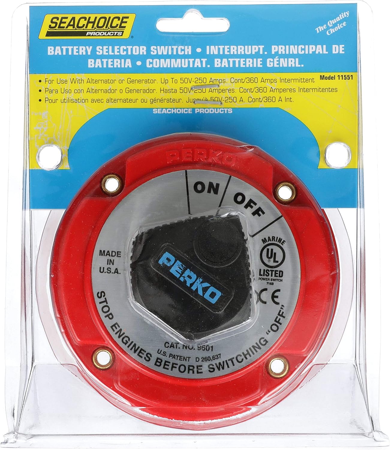 Seachoice Battery Select Switch - 12-50V Disconnect Isolator Cutoff for Reliable Power Control