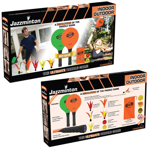 Jazzminton-Sport Paddles - Racquetball Game Fun for Kids & Adults - All Season Indoor Outdoor Games for All