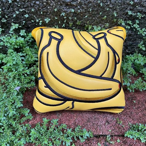 Golf Mallet Putter Head Cover Headcovers Fruit Style Golf Square Mallet Putter Cover with Magnetic Closure - Premium Golf Club Covers Accessories for Men (Dark Banana)