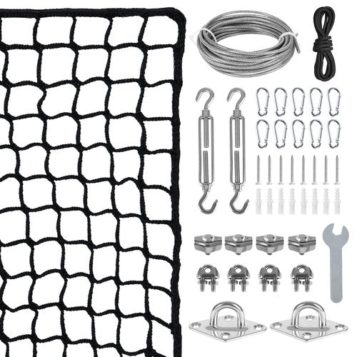 10x10ft Stainless Steel Wire Hanging Kit Net - Easy Installation, Durable Cable System for Sports Net Kit - Suitable for Golf, Baseball, Hockey, Soccer, Indoor & Outdoor Use