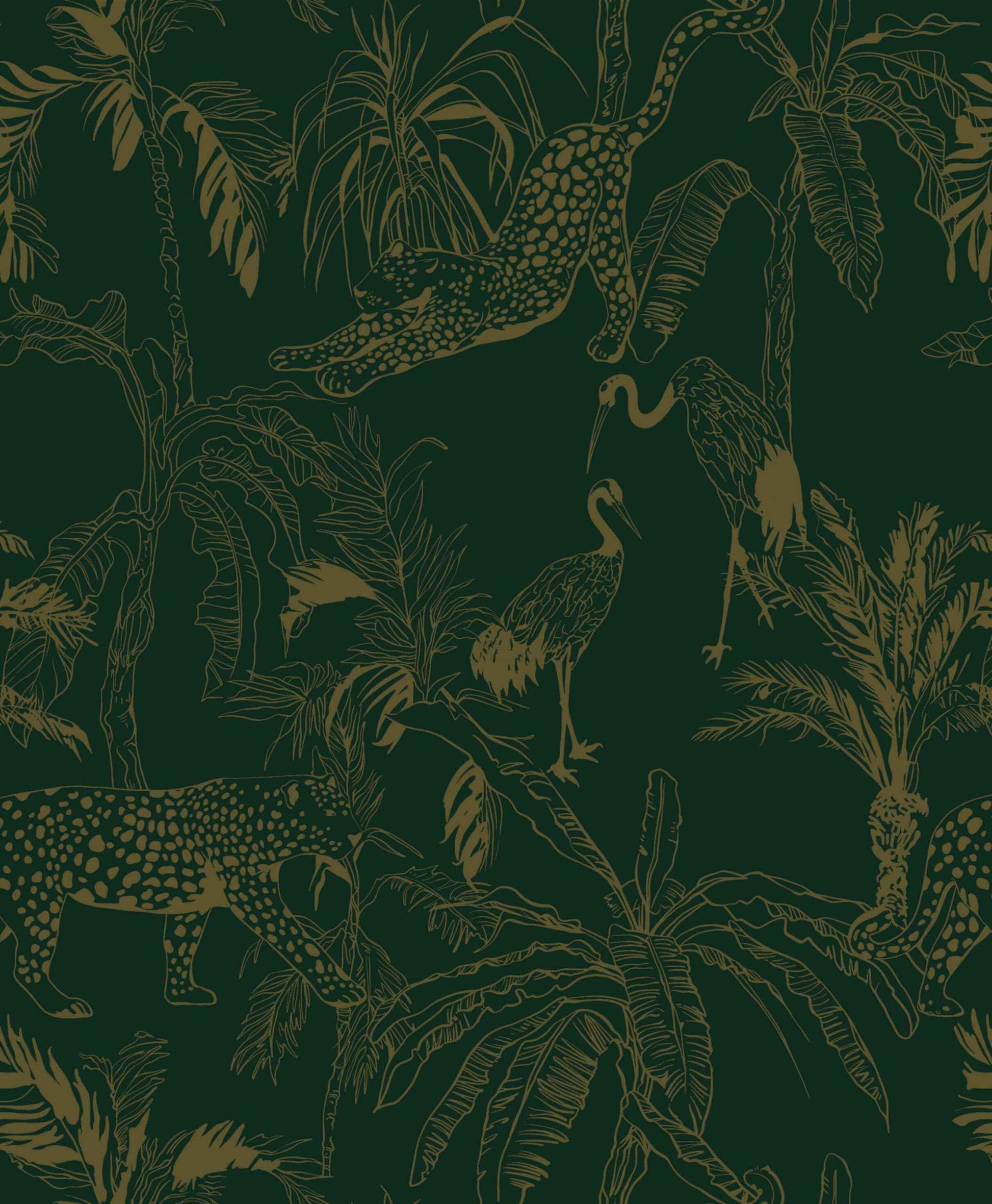 Heroad Dark Green Peel and Stick Wallpaper Boho Contact Paper 17.3"x196" Jungle Wall Paper Removable Self Adhesive Cheetah Wallpaper for Bedroom Living Room Cabinet Waterproof Bathroom Vinyl Roll