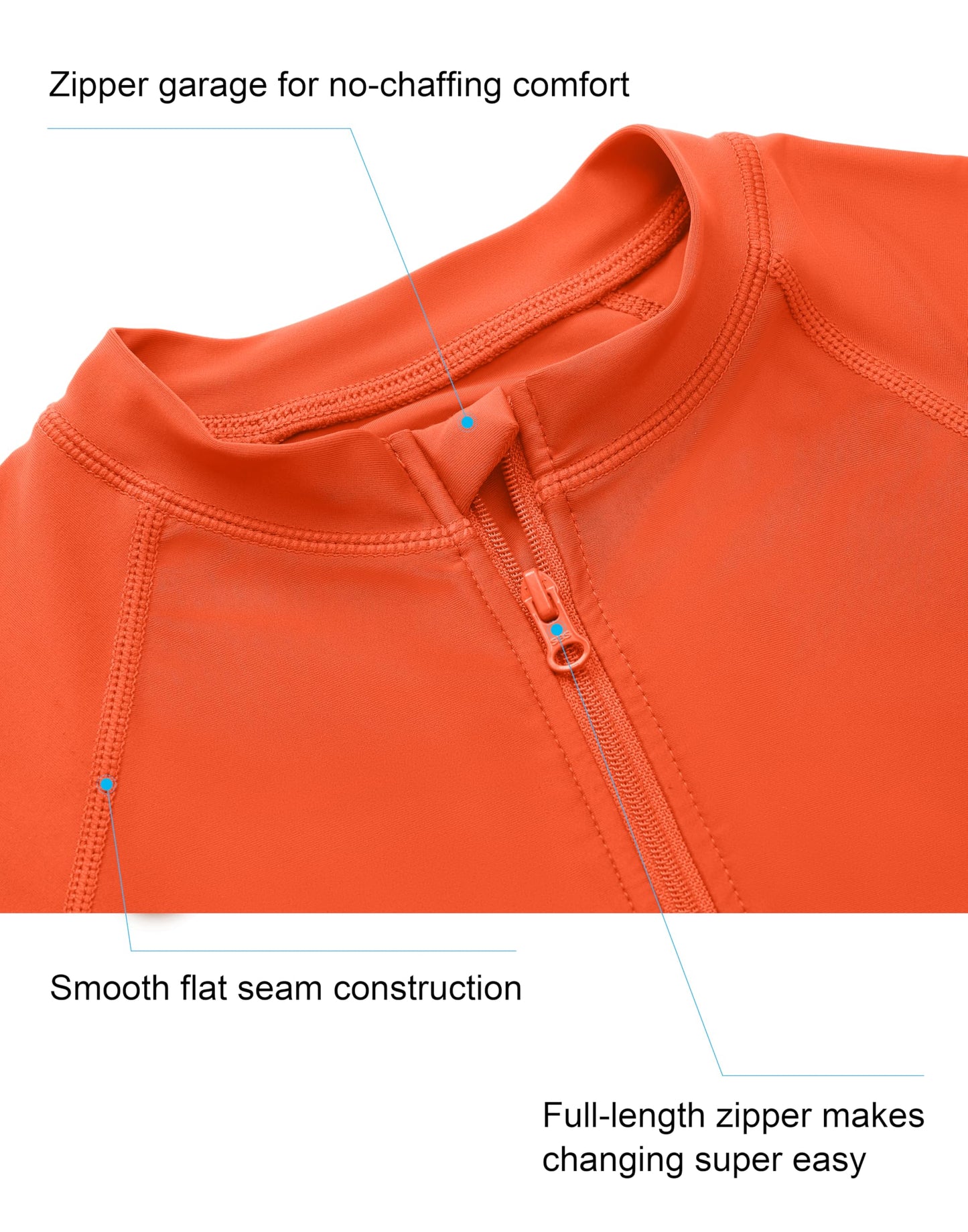 Boys Toddler Rash Guard Long Sleeve UPF 50+ Sun Protection Lightweight Swim Shirt for Baby Kids(Orange,3T)