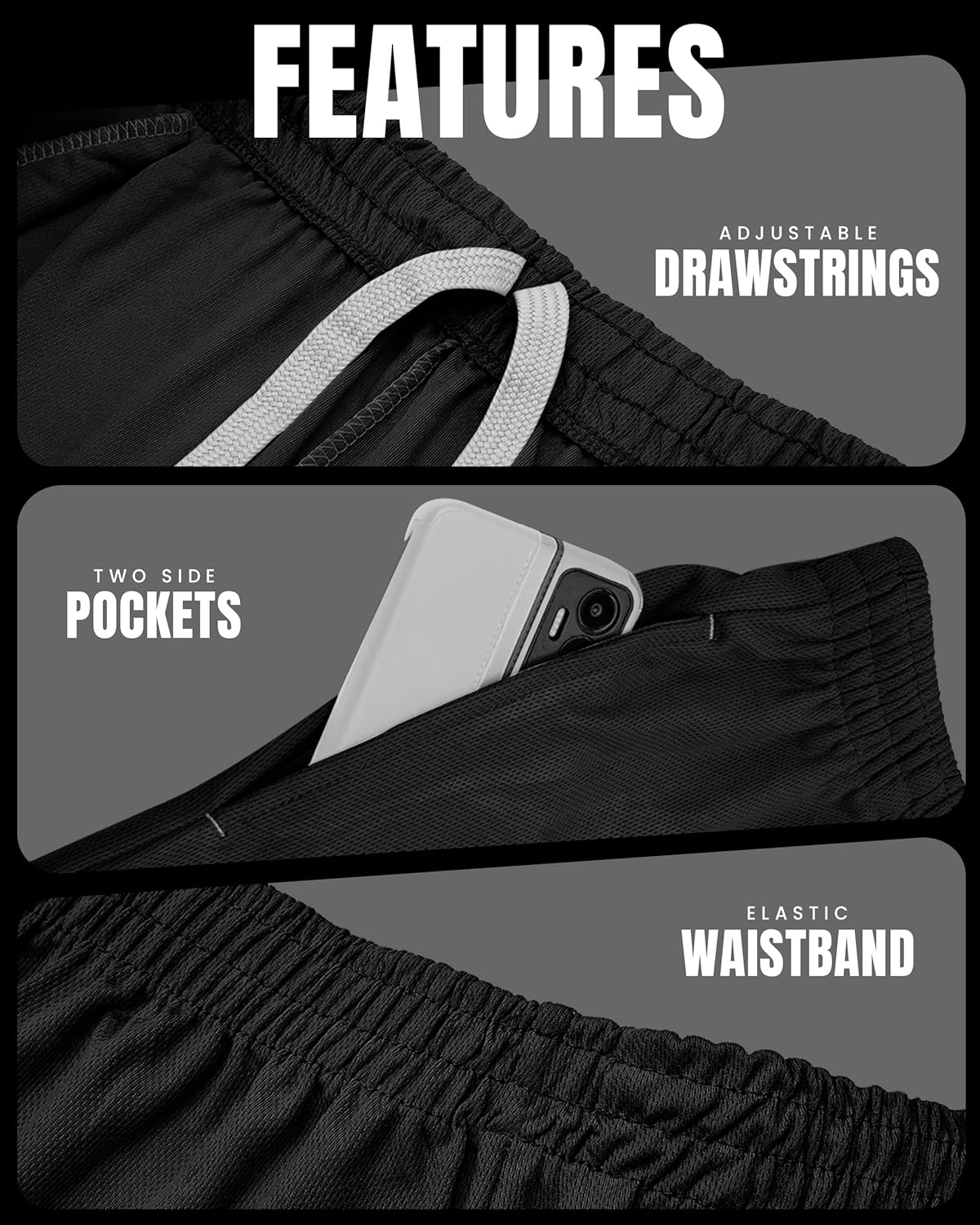 NY Threads Men's Athletic Shorts - Quick Dry Lightweight Workout Gym Shorts with Pockets | 2 Pack