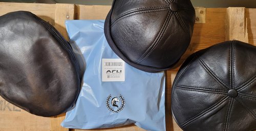 ATLI TACTICAL Leather Skull Caps for Men - Beanie Hats - Beret Hat - Sheepskin Leather Docker Hat - Skull Cap Beanie Hats for Casual Skater Street Wear Fisherman Ski Cycling Running Sailor Hunting