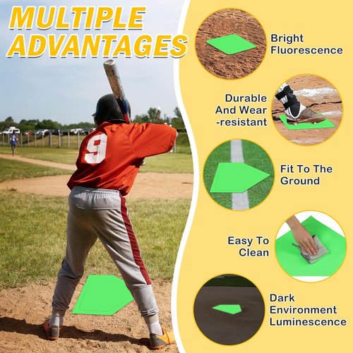 Baseball & Softball 5-Piece Base Set - Durable Rubber Field Bases with Training Balls & Storage Bag