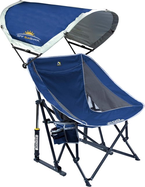 GCI Outdoor Pod Rocker - Comfortable Outdoor Rocking Chair with SunShade Canopy | Portable Design